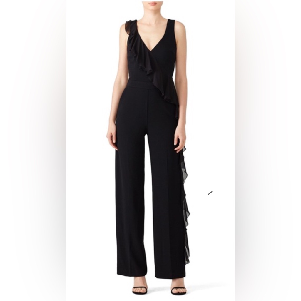 Trina Turk Greyson Ruffled Silk-Trim Jumpsuit